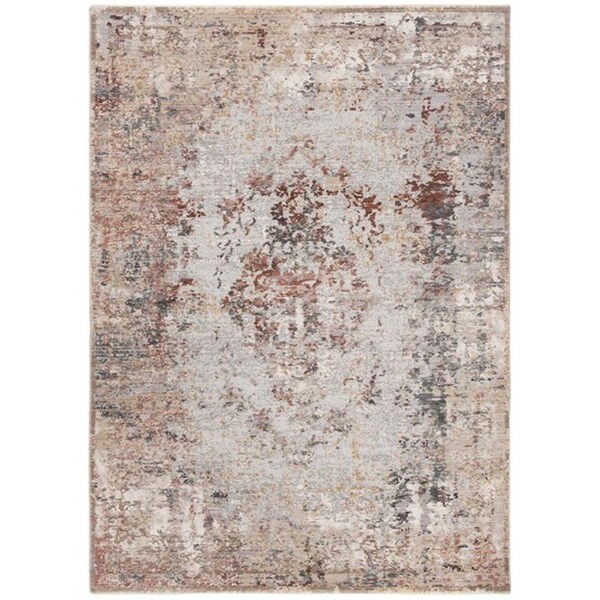 Safavieh 4 x 6 ft. Winston Collection Contemporary Rectangle Power Loomed Rug Grey & Rust WNT351F-4 - main